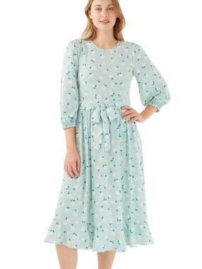 Kate Spade ight Blue Daisy Print Midi Dress